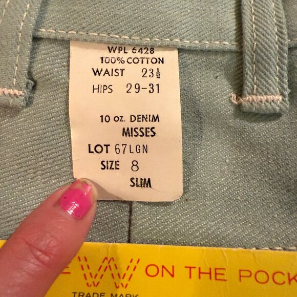 Vintage Mint Green Wrangler Clamdiggers- NWT XXS - Picture 3 of 5